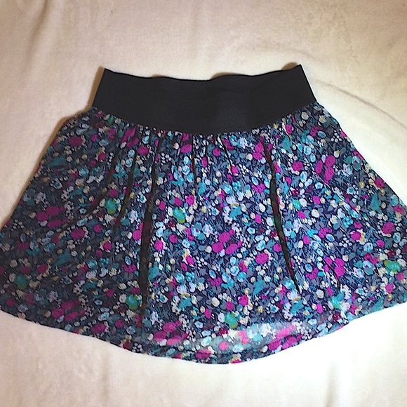 Floral Print Midi  Sheer Skirt With Liner & Elastic Waistband - Picture 8 of 8